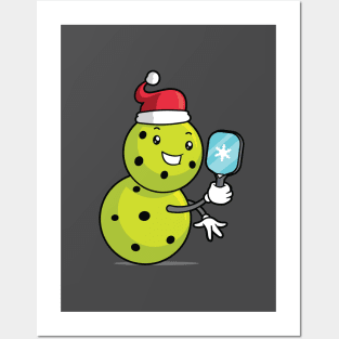 Pickleball Snowman Posters and Art